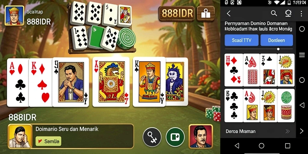 Tampilan gameplay seru dari 888IDR dalam permainan Domino.