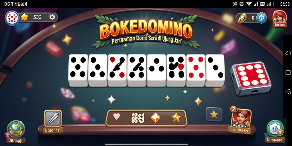 Gameplay BOKEDOMINO yang seru dan interaktif.