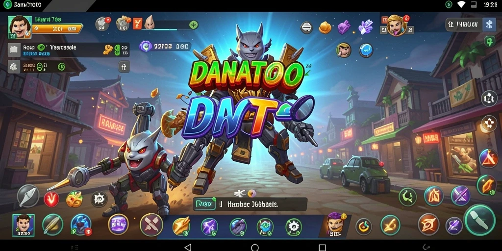Screenshot utama menunjukkan tampilan antarmuka aplikasi DANATOTO yang user-friendly.
