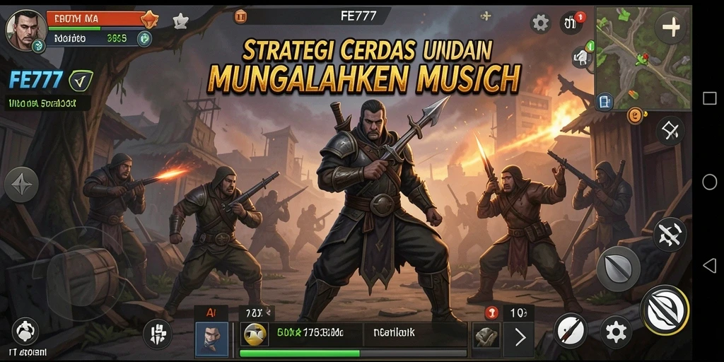 Tampilan gameplay permainan strategi FE777 yang penuh aksi.