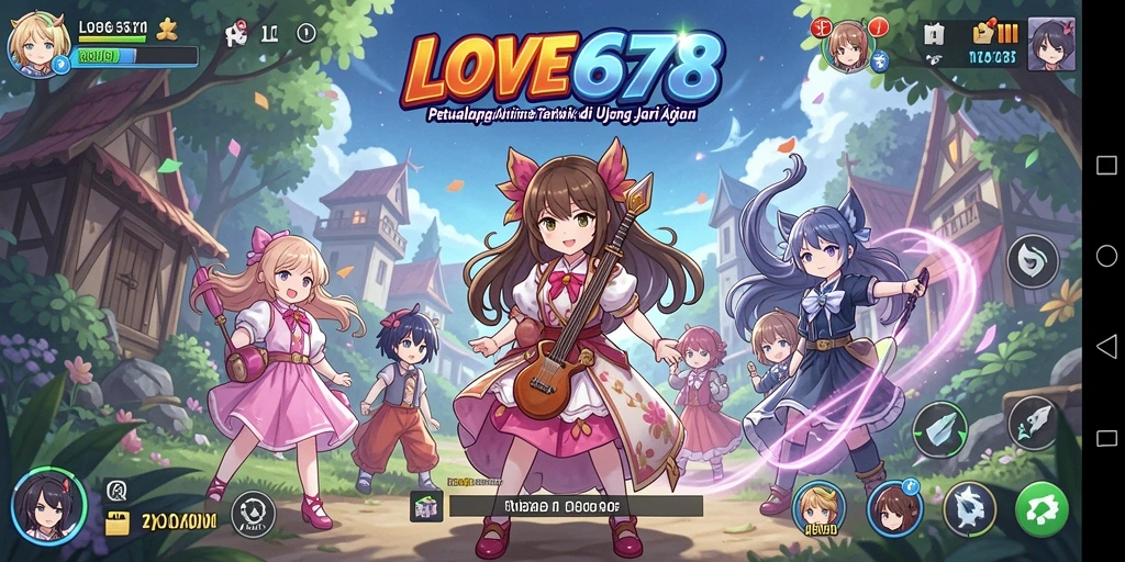 Menampilkan aksi seru karakter anime dalam LOVE678.