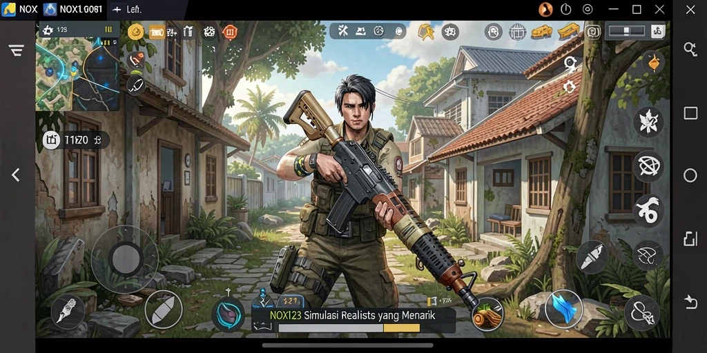 Tampilan gameplay NOX123 yang penuh warna dan menarik.