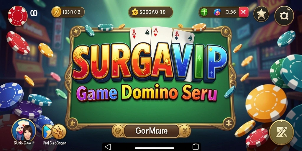 Gameplay SURGAVIP yang seru dengan berbagai mode permainan Domino.