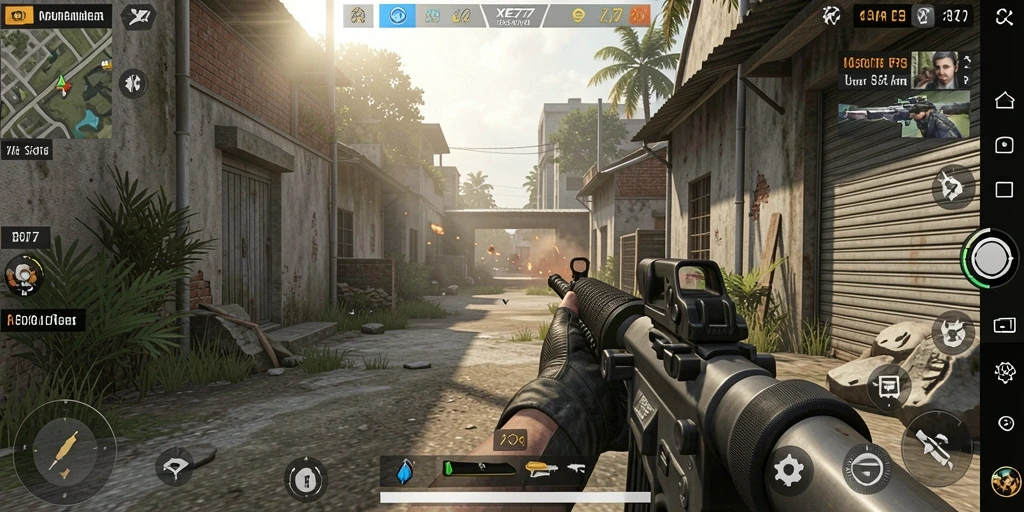 Gameplay menembak yang intens dan seru di XE77.